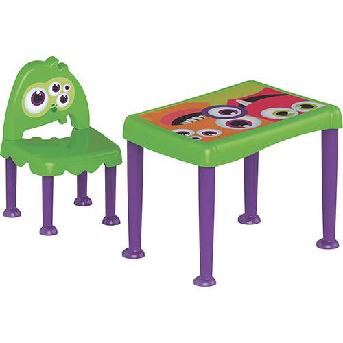 Tamanhos, Medidas e Dimensões do produto Mesa com Cadeira Monster Verde e Lilás Tramontina