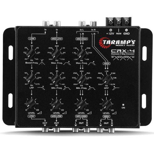 Tamanhos, Medidas e Dimensões do produto Mesa Crossover Taramps CRX4 + Controle Longa Distância Tlc 300M Preto