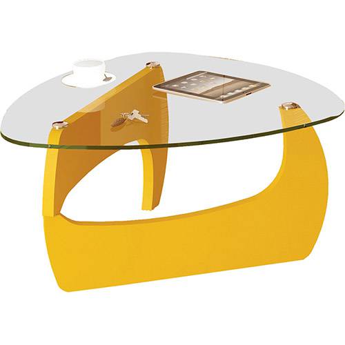 Tamanhos, Medidas e Dimensões do produto Mesa de Centro Cult Amarelo (33x71x71cm) - Artely