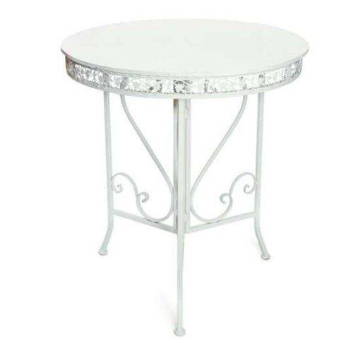 Tamanhos, Medidas e Dimensões do produto Mesa de Centro Redonda Provençal - 79 X 71 Cm Branco Metal