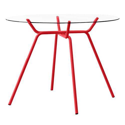 Tamanhos, Medidas e Dimensões do produto Mesa de Jantar Redonda Color Vermelha 105 Cm