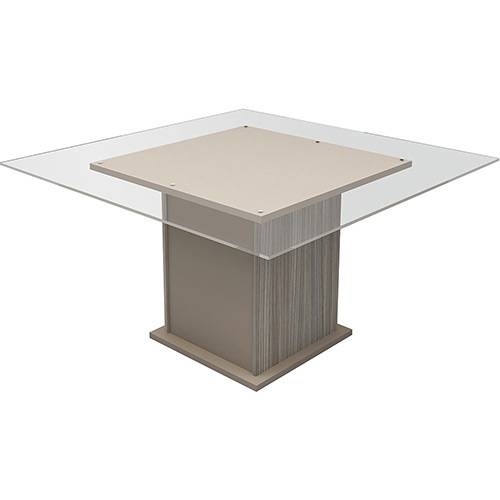 Tamanhos, Medidas e Dimensões do produto Mesa de Jantar Topazio com Tampo de Vidro Pedestal MDP/MDF Vanilla/BP Ravena - Madesa