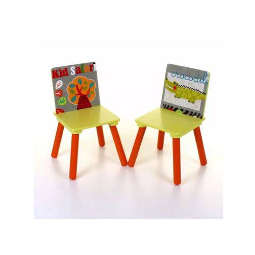 Tamanhos, Medidas e Dimensões do produto Mesa Infantil de Madeira com 2 Cadeiras Colorida Zoo Infla