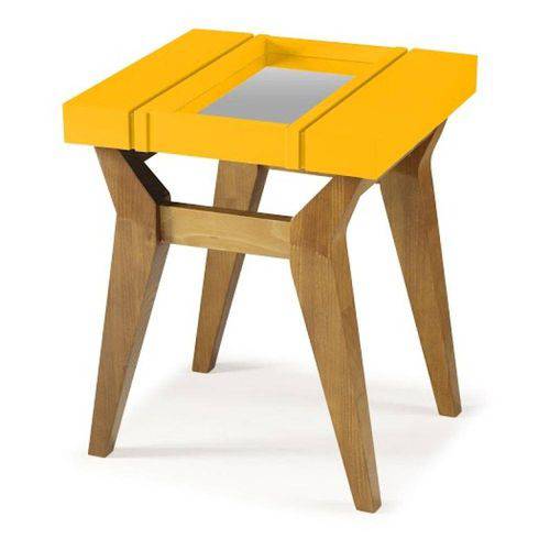 Tamanhos, Medidas e Dimensões do produto Mesa Lateral Crystal C/Espelho - Amarelo- Tommy Design