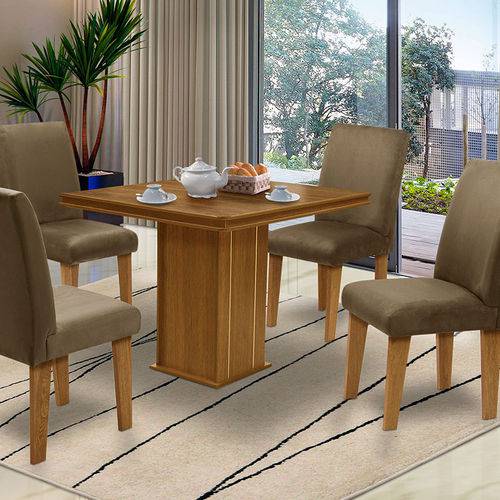 Tamanhos, Medidas e Dimensões do produto Mesa para Sala de Jantar com 4 Cadeiras Saint Thomas – Dobuê Movelaria - Mell / Castor