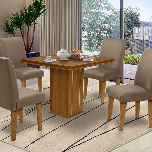 Tamanhos, Medidas e Dimensões do produto Mesa para Sala de Jantar com 4 Cadeiras Saint Thomas – Dobuê Movelaria - Mell / Mascavo