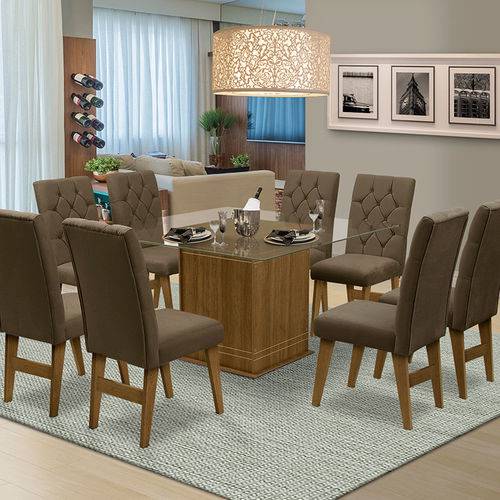 Tamanhos, Medidas e Dimensões do produto Mesa para Sala de Jantar Saint Louis com 8 Cadeiras – Dobuê Movelaria - Mell / Cacau