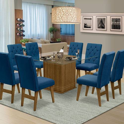 Tamanhos, Medidas e Dimensões do produto Mesa para Sala de Jantar Saint Louis com 8 Cadeiras – Dobuê Movelaria - Mell / Royal
