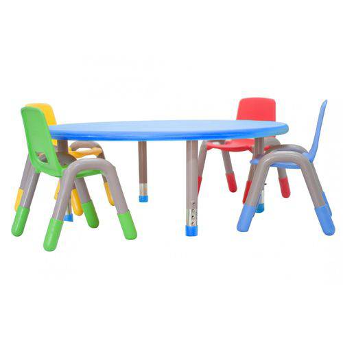 Tamanhos, Medidas e Dimensões do produto Mesa Redonda Infantil com Pés Reguláveis - Azul