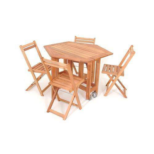 Tamanhos, Medidas e Dimensões do produto Mesa Sextavada com 4 Cadeiras Ref.: 6010