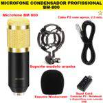 Tamanhos, Medidas e Dimensões do produto Microfone Condensador Profissional Bm800 Preto/Dourado com Aranha