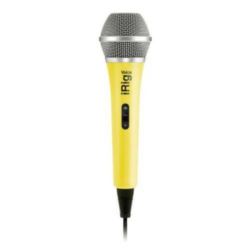 Tamanhos, Medidas e Dimensões do produto Microfone para Canto Tipo Cardioide Compacto Ik Multimedia Irig Voice Yellow - para IPad, IPhone