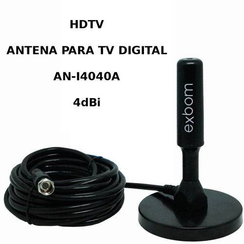 Tamanhos, Medidas e Dimensões do produto Mini Antena Tv Digital Interna Externa Hdtv Uhf Vhf Fm 4.0 Dbi 4mts - Exbom AN-I4040A