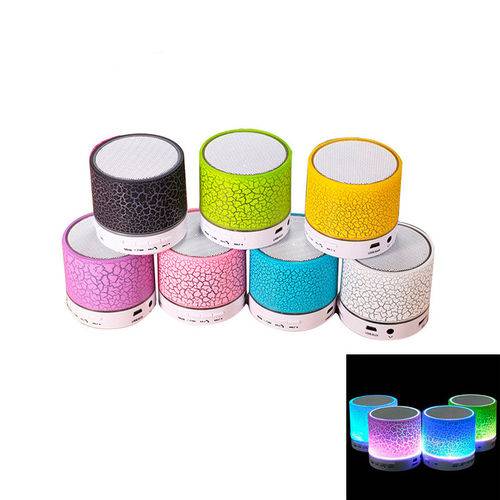 Tamanhos, Medidas e Dimensões do produto Mini Caixa de Som Portátil Bluetooth Luminária Led Craquelada - Rosa