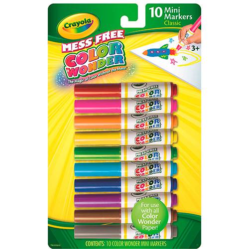 Tamanhos, Medidas e Dimensões do produto Mini Canetinha/Refil Crayola para Linha Color Wonder 10 Cores