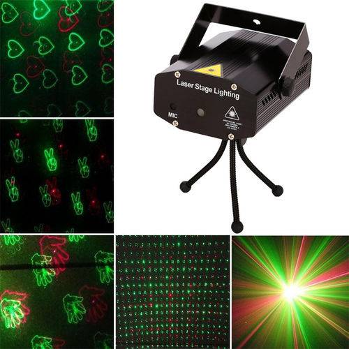 Tamanhos, Medidas e Dimensões do produto Mini Laser Projetor Strobo Canhão de Luz Holográfico Dj Balada Festa Iluminação