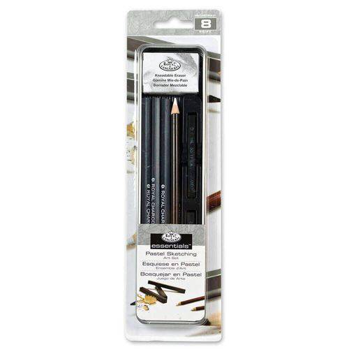 Tamanhos, Medidas e Dimensões do produto Mini Lata Carvão e Pastel – Charcoal e Pastel Drawing Set Royal Langnickel Rset-Art2606