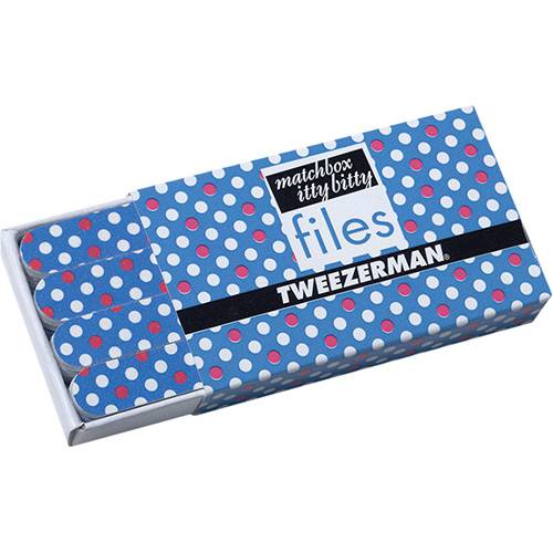 Tamanhos, Medidas e Dimensões do produto Mini Lixas Tweezerman Azul com Pink e Branco