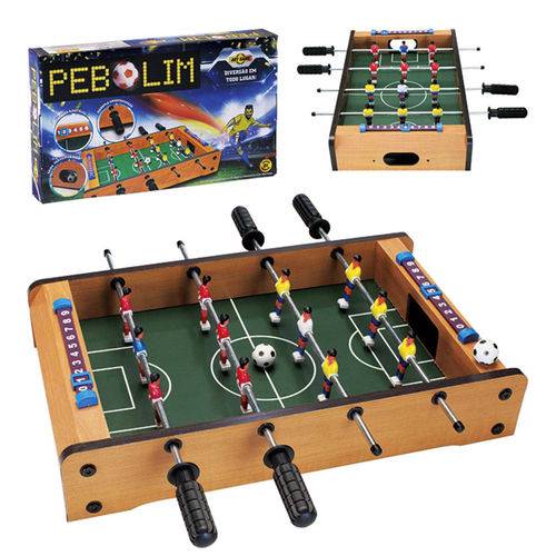 Tamanhos, Medidas e Dimensões do produto Mini Mesa Pebolim Totó Futebol 12 Jogadores Mdf Art Game