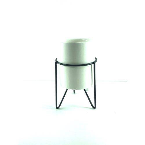 Tamanhos, Medidas e Dimensões do produto Mini Vaso com Suporte Metalico Branco