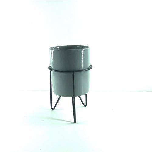 Tamanhos, Medidas e Dimensões do produto Mini Vaso com Suporte Metalico Cinza
