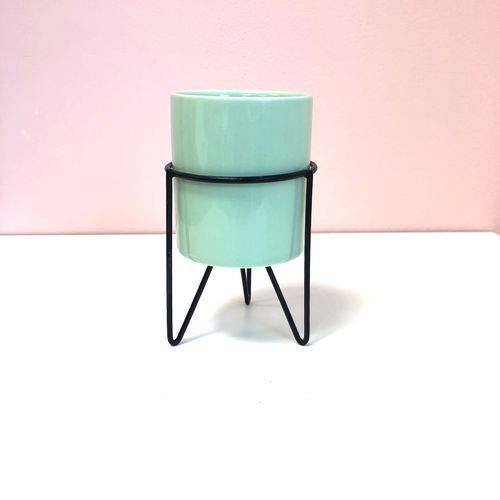 Tamanhos, Medidas e Dimensões do produto Mini Vaso com Suporte Metalico Verde