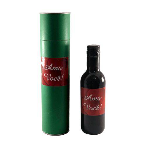 Tamanhos, Medidas e Dimensões do produto Mini Vinho Tinto Bordô Suave Personalizado Dia dos Namorados Amo Você 245 Ml