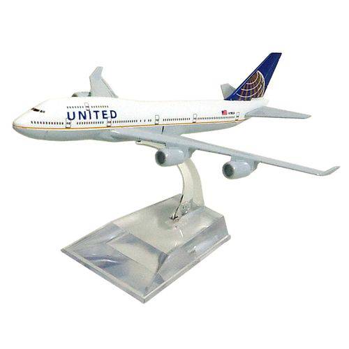 Tamanhos, Medidas e Dimensões do produto Miniatura Boeing 747-400 United - 16 Cm