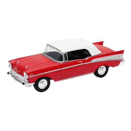 Tamanhos, Medidas e Dimensões do produto Miniatura Carro de Coleção Chevrolet Bel Air Ano 1957 Cor Vermelho