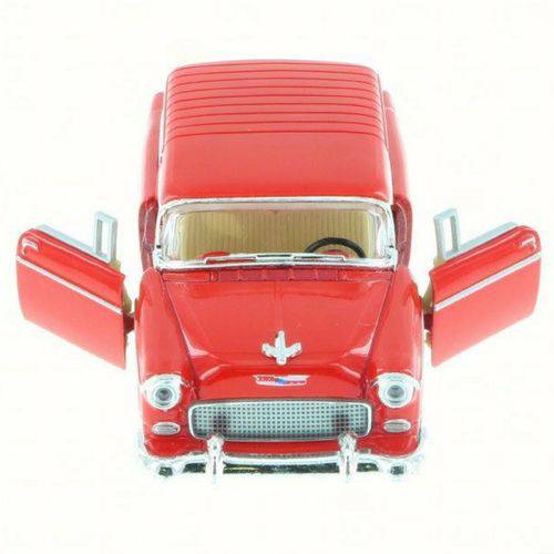 Tamanhos, Medidas e Dimensões do produto Miniatura Carro de Coleção Chevrolet Chevy Nomad Ano 1955 Vintage Cor Vermelho