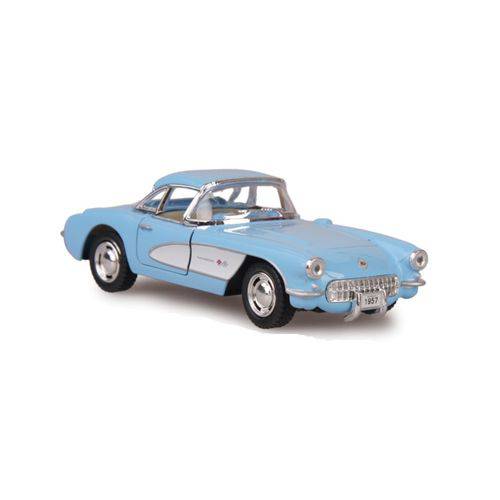 Tamanhos, Medidas e Dimensões do produto Miniatura Carro de Coleção Chevrolet Corvette Ano 1957 Vintage Cor Azul