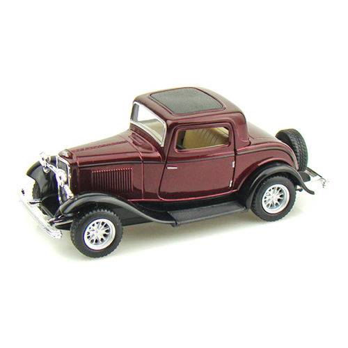 Tamanhos, Medidas e Dimensões do produto Miniatura Carro de Coleção Ford 3 Window Coupe Cor Bordô Ano 1932 Vintage