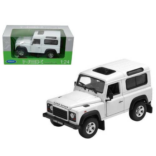 Tamanhos, Medidas e Dimensões do produto Miniatura Carro de Coleção Land Rover Defender Escala 1/24 Welly Cor Branco