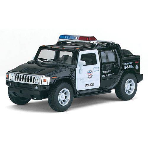 Tamanhos, Medidas e Dimensões do produto Miniatura Carro de Coleção Policial Chevrolet Hummer H2 SUT Ano 2005 Escala 1/40 Kinsmart