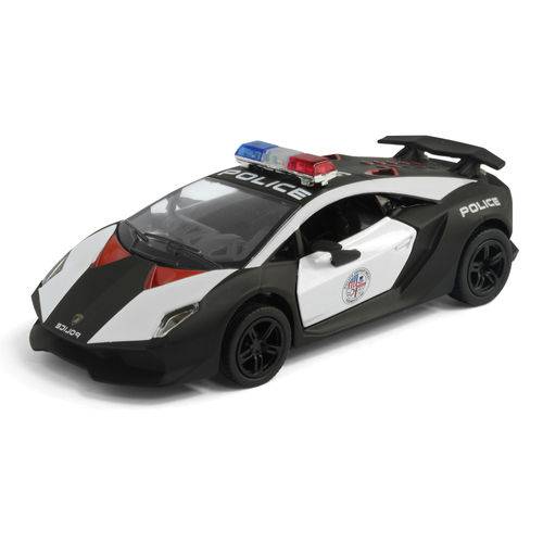 Tamanhos, Medidas e Dimensões do produto Miniatura Carro de Coleção Viatura Policial Lamborghini Sesto Elemento Escala 1/38 Kinsmart