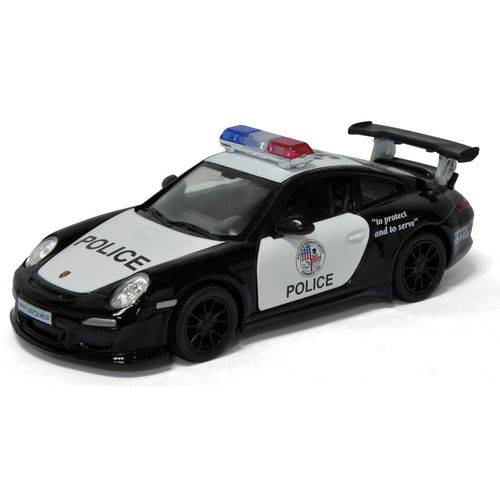 Tamanhos, Medidas e Dimensões do produto Miniatura Carro de Coleção Viatura Policial Porche 911 GT3 Escala 1/36 Kinsmart