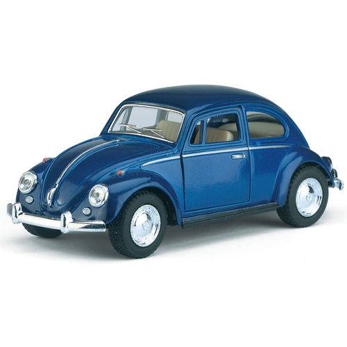 Tamanhos, Medidas e Dimensões do produto Miniatura Carro de Coleção Volkswagen Fusca Nacional Ano 1967 Escala 1/32 Kinsmart Cor Azul