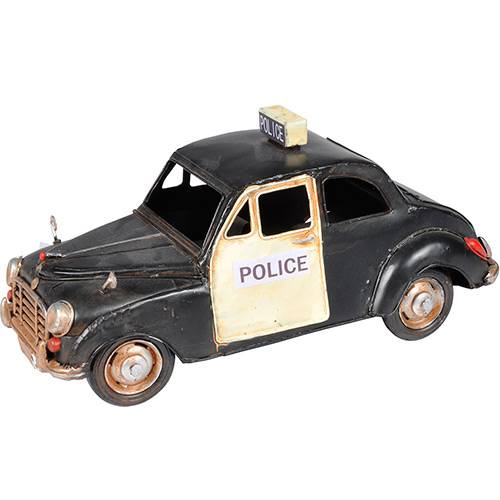 Tamanhos, Medidas e Dimensões do produto Miniatura Carro de Polícia Decorativo Dr0109 Preto - BTC