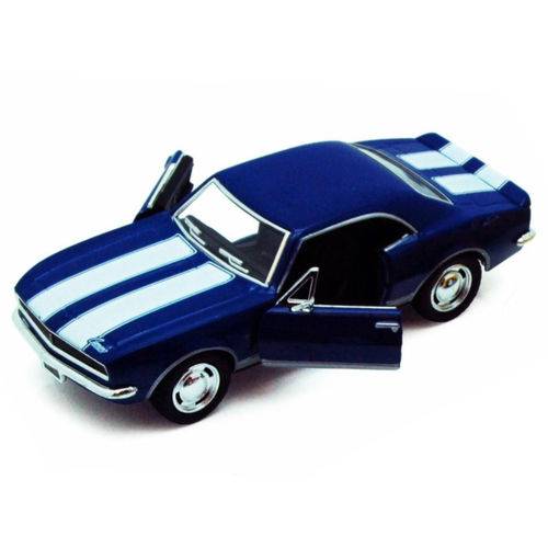 Tamanhos, Medidas e Dimensões do produto Miniatura Coleção Chevrolet Camaro Z/28 Ano 1967 Vintage Cor Azul 1/37 Kinsmart