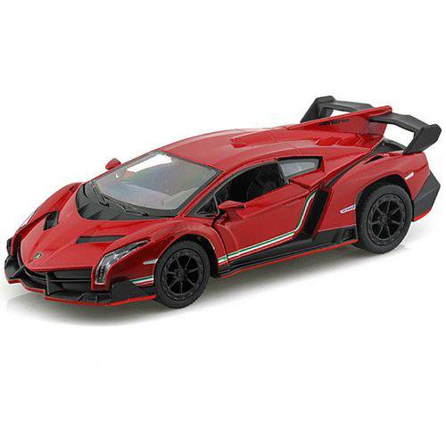 Tamanhos, Medidas e Dimensões do produto Miniatura Coleção Lamborghini Veneno 1/36 de Metal Kinsmart Cor Vermelho