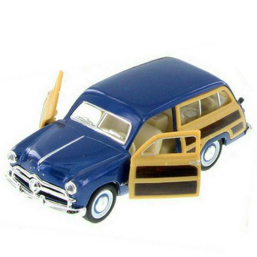 Tamanhos, Medidas e Dimensões do produto Miniatura de Coleção Ford Antigo Woody Wagon 1949 1/40 Ferro Cor Azul