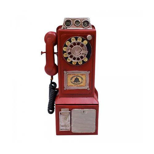 Tamanhos, Medidas e Dimensões do produto Miniatura de Telefone - 24 Cm Altura - Cofre/porta Moeda - Estilo Retrô Vintage