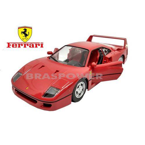 Tamanhos, Medidas e Dimensões do produto Miniatura Ferrari F40 Vermelho Bburango Escala 1:24