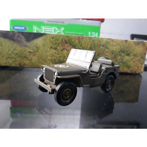 Tamanhos, Medidas e Dimensões do produto Miniatura Jeep Willys Militar Exercito 1948 1:32 Welly