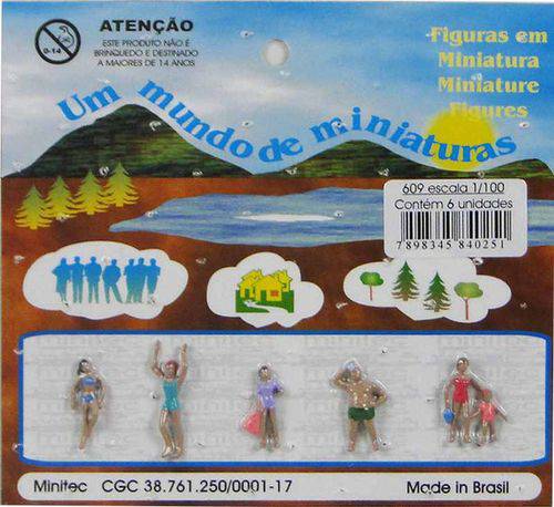 Tamanhos, Medidas e Dimensões do produto Miniatura para Maquete Banhistas 609 - Escala 1-100 Minitec