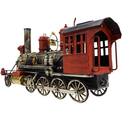 Tamanhos, Medidas e Dimensões do produto Minitura Trem de Metal Retrô Locomotiva Rústica Antigo Grande 40cm 1204E-2895