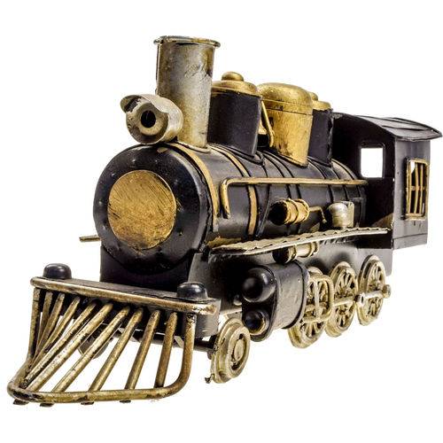 Tamanhos, Medidas e Dimensões do produto Minitura Trem de Metal Retrô Locomotiva Rústica Antigo Vintage 1204A-4947
