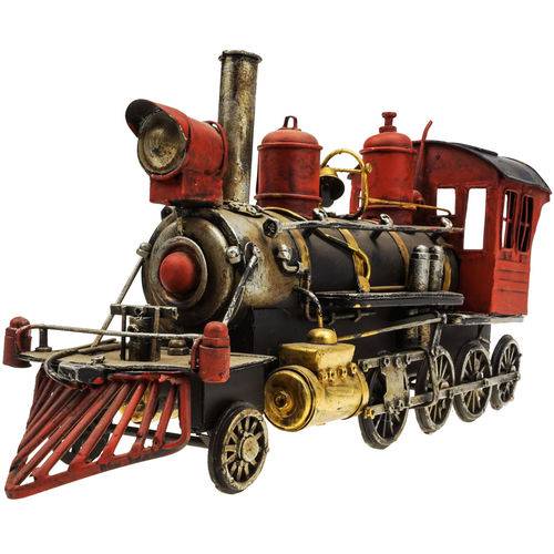 Tamanhos, Medidas e Dimensões do produto Minitura Trem de Metal Retrô Locomotiva Rústica Antigo Vintage 1204E-2898