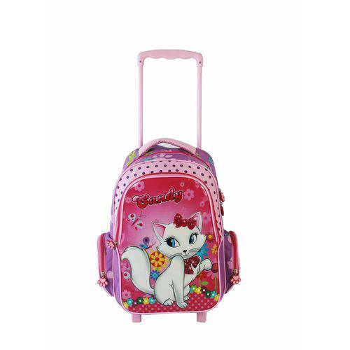 Tamanhos, Medidas e Dimensões do produto Mochila de Rodinha Candy, 2 Compartimento e Bolsos Laterais - Pink