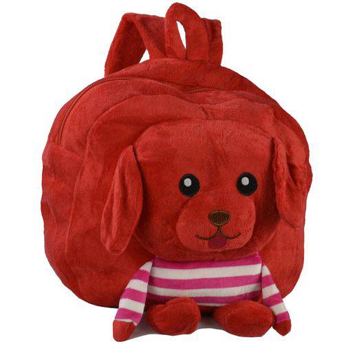 Tamanhos, Medidas e Dimensões do produto Mochila Infantil Pelucia 3D Cachorro Vermelho CBRN07356